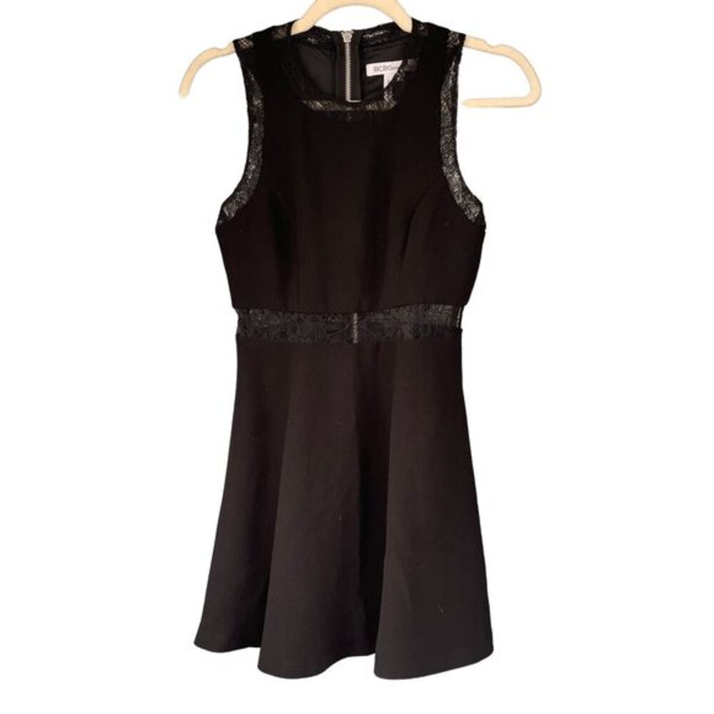 D1 BCBGeneration Black Lace Midi‎ Dress Size Small